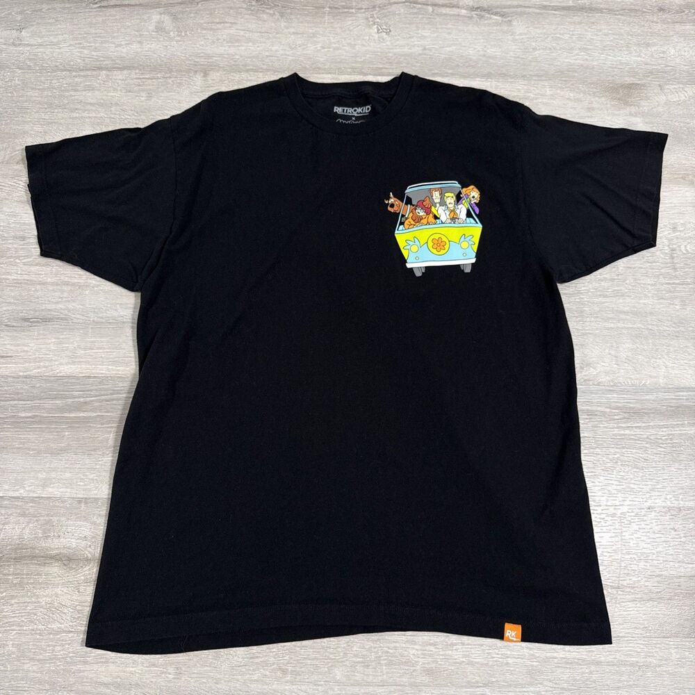 Scooby-Doo Shirt Mystery Machine RetroKid Men’s Black XL Double Sided Back Print